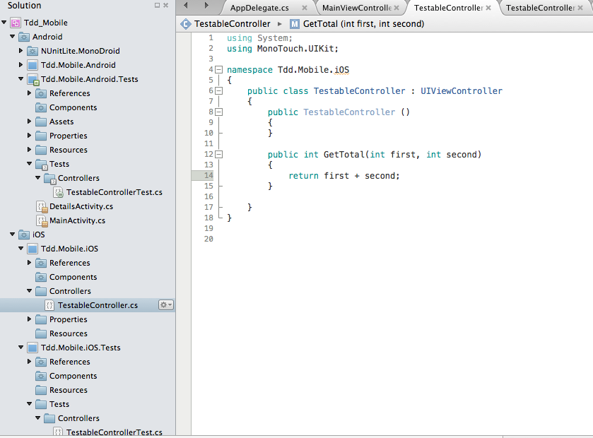 Tdd Mobile Development Code Structure