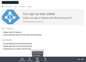 AAD app manifest configuration