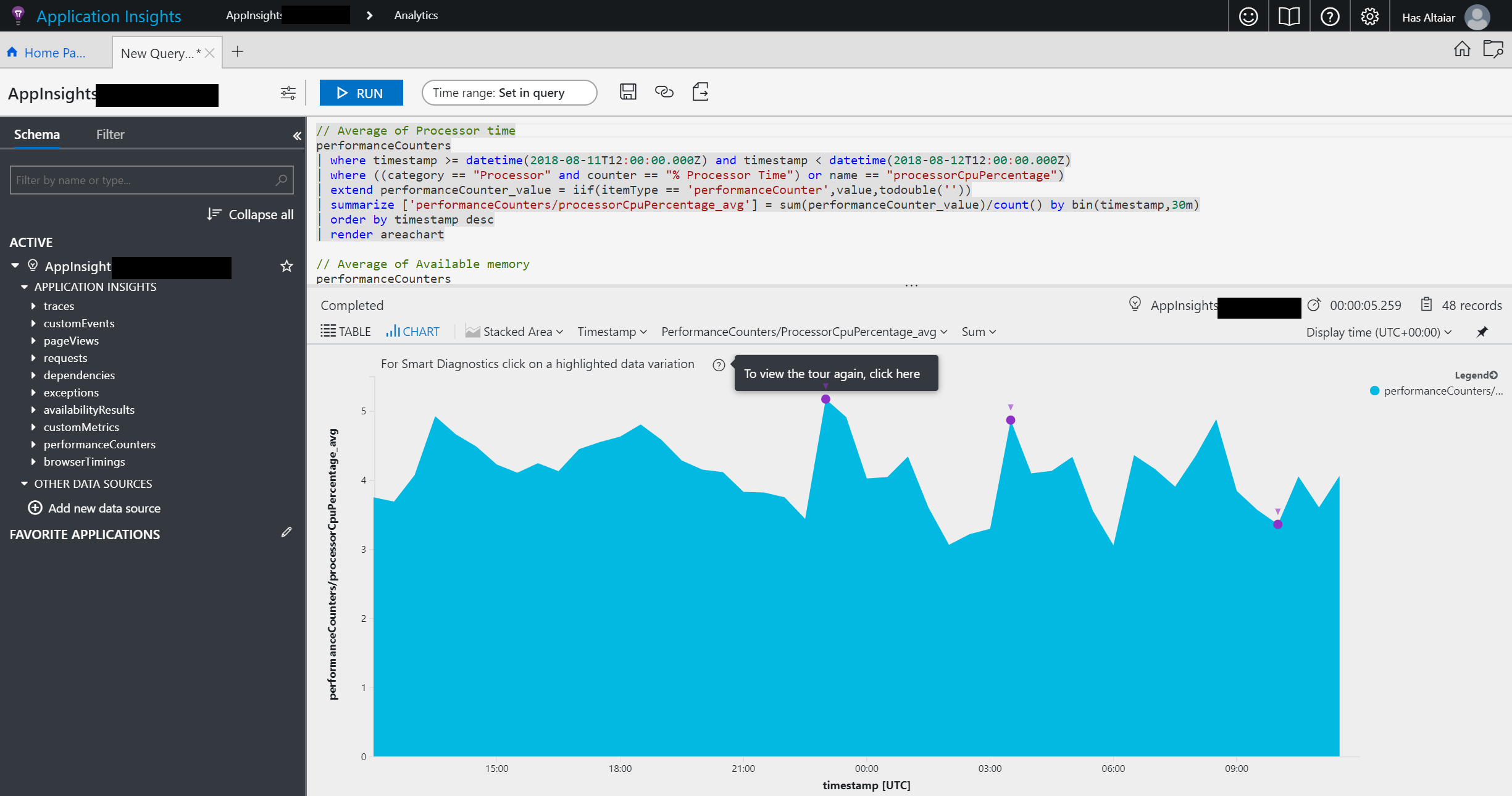 Azure App Insights - Customise Chart in Analytics Console