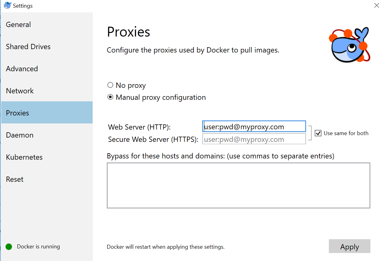 Docker settings to support firewall