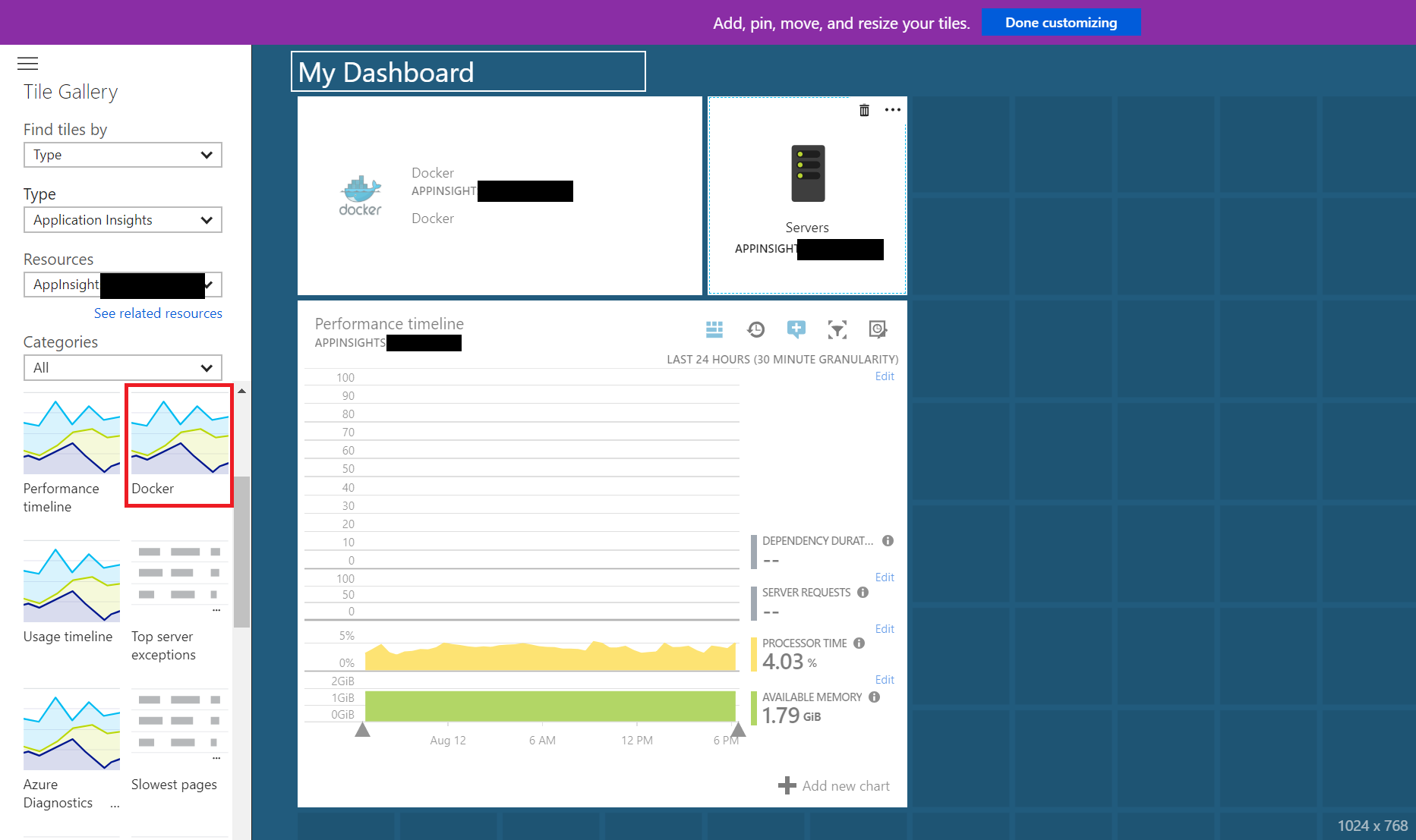 Azure App Insights - Docker Overview Reports